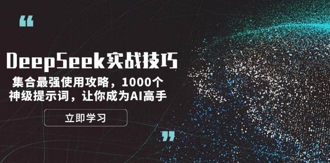 DeepSeek实战技巧：集合最强使用攻略，1000个神级提示词，让你成为AI高手-云慧网创