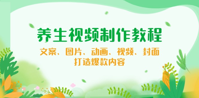 养生视频制作教程，文案、图片、动画、视频、封面，打造爆款内容-云慧网创
