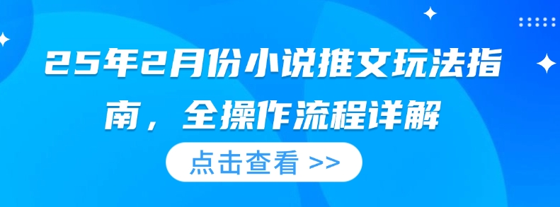 25年2月份小说推文玩法指南，全操作流程详解-云慧网创