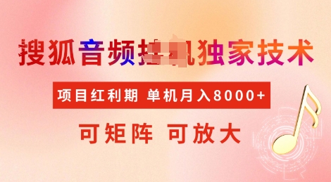 全网首发搜狐音频挂JI独家技术，项目红利期，可矩阵可放大，稳定月入8k【揭秘】-云慧网创