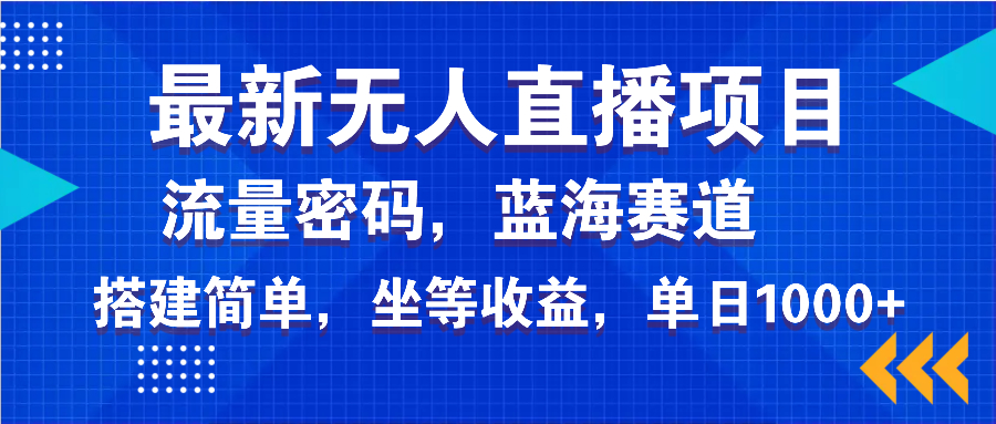 最新无人直播项目—美女电影游戏，轻松日入3000+，蓝海赛道流量密码，…-云慧网创