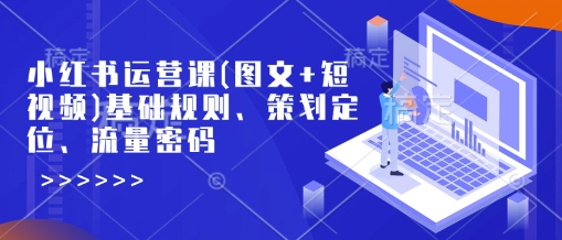 小红书运营课(图文+短视频)基础规则、策划定位、流量密码-云慧网创