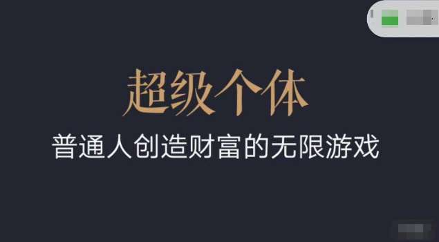 超级个体2024-2025翻盘指南，普通人创造财富的无限游戏-云慧网创