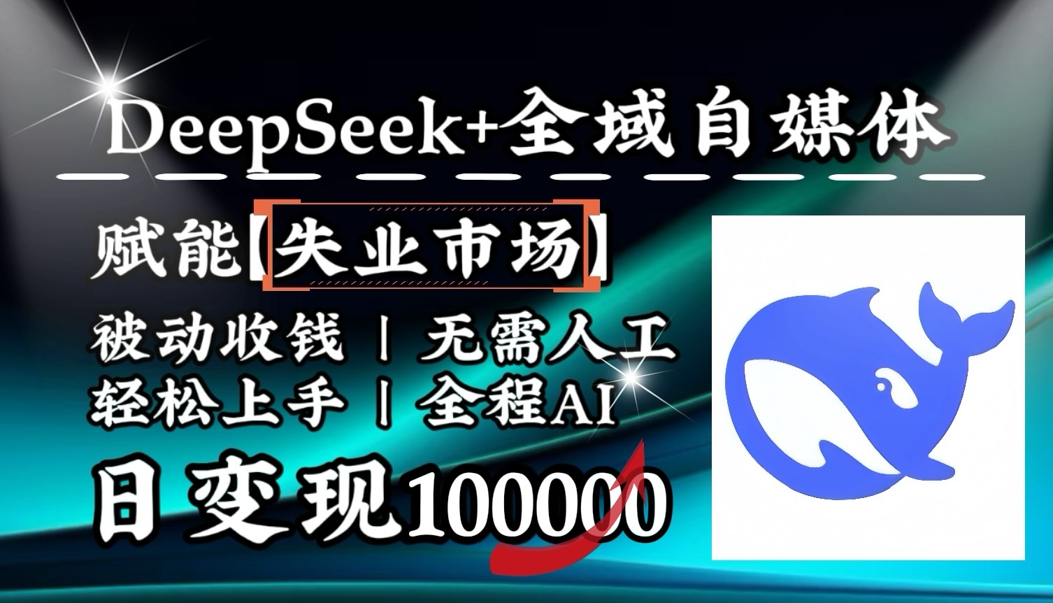 降维打击，DeepSeek+失业市场，全自动操作，结合人人刚需，单月利润轻松破100000＋-云慧网创
