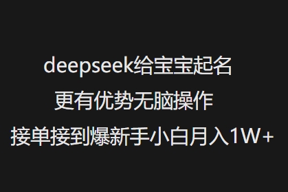 deepseek给宝宝起名更有优势无脑操作接单接到爆新手小白月入1W+-云慧网创