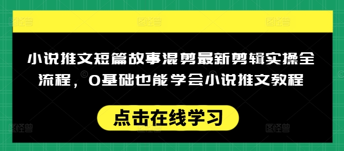 小说推文短篇故事混剪最新剪辑实操全流程，0基础也能学会小说推文教程，肯干多发日入多张-云慧网创
