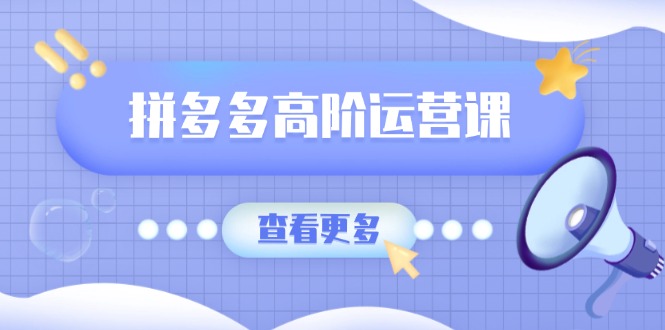 拼多多高阶运营课：极致群爆款玩法，轻付费无尽复制，打造单品爆款之路-云慧网创