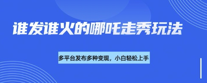 利用deepseek制作谁发谁火的哪吒2人物走秀视频，多平台发布多种变现-云慧网创