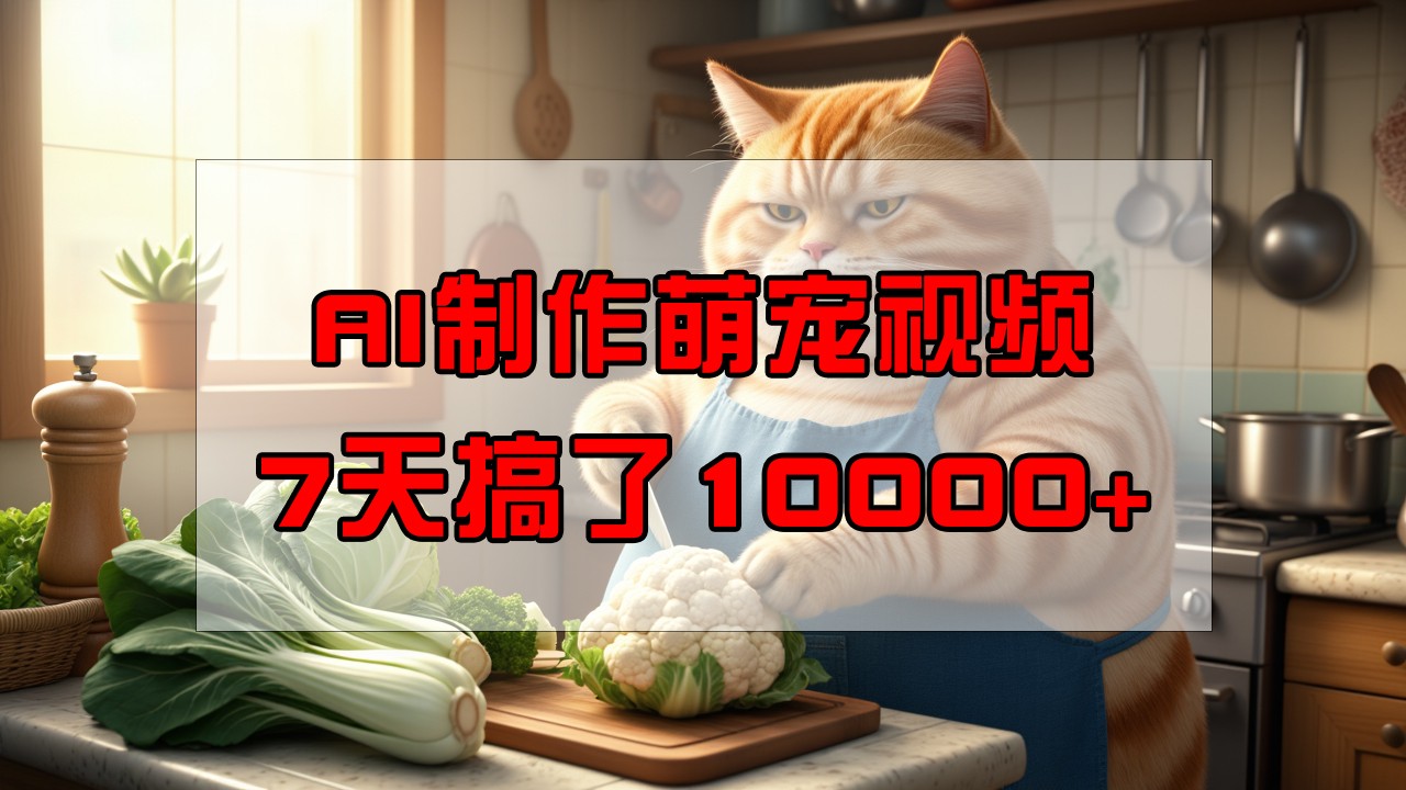 靠AI制作萌宠视频，7天搞了1万+，操作简单门槛低，有手机就行-云慧网创