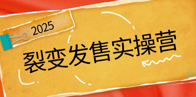 裂变发售实操营，全景解析裂变逻辑，打造动销新玩法，助力私域流量引爆-云慧网创