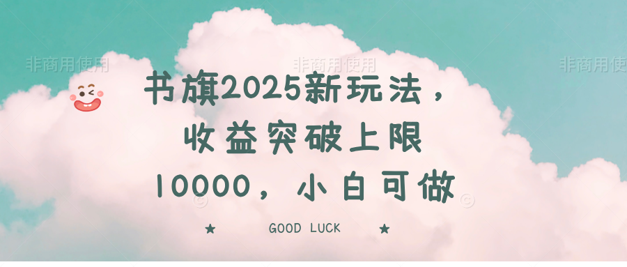 书旗2025新玩法，收益突破上限10000，小白可做-云慧网创