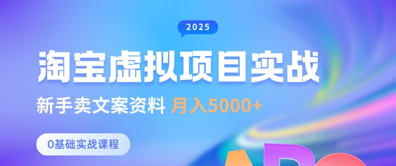 淘宝虚拟项目垂直玩法，新手卖文案资料，月入5k+-云慧网创
