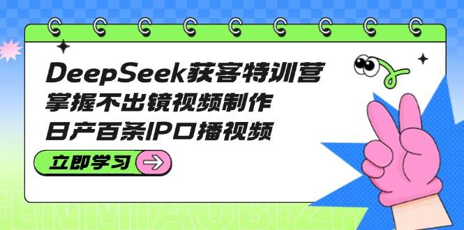 DeepSeek获客特训营：掌握不出镜视频制作，日产百条IP口播视频-云慧网创