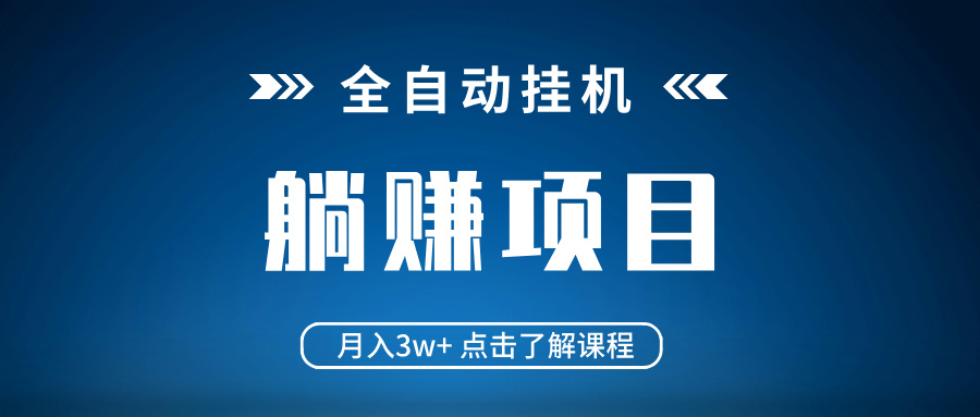 全自动挂机项目 月入3w+ 真正躺平项目 不吃电脑配置 当天见收益-云慧网创