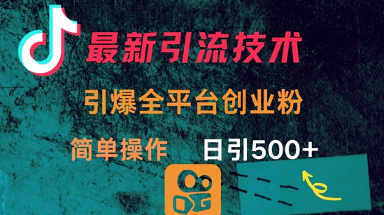 最新引流方法，引爆全平台的一个创业粉，简单操作日引300+-云慧网创