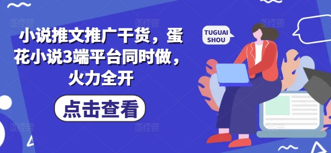 小说推文推广干货，蛋花小说3端平台同时做，火力全开-云慧网创
