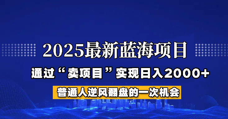 2025年蓝海项目，如何通过“网创项目”日入2000+-云慧网创