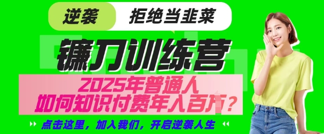 【网创项目终点站-镰刀训练营超级IP合伙人】25年普通人如何通过知识付费实现逆袭【揭秘】-云慧网创
