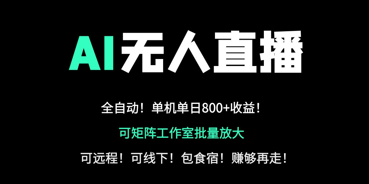 24小时自动带货！AI无人直播副业日赚800+，轻资产创业首选-云慧网创