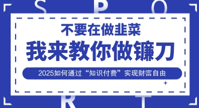 韭菜生涯终结者，我来教你做镰刀，2025如何通过“知识付费”实现财F自由【揭秘】-云慧网创