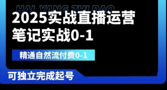 2025实战直播运营0-1，精通自然流付费0-1，可独立完成起号-云慧网创
