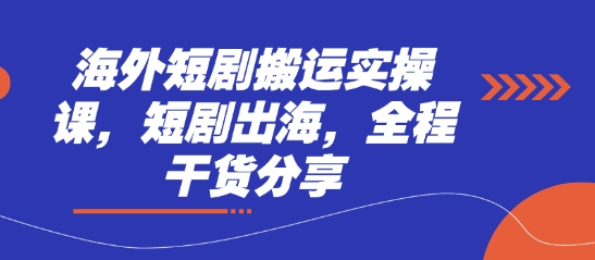 海外短剧搬运实操课，短剧出海，全程干货分享-云慧网创