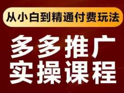 拼多多推广实操课程，从小白到精通付费玩法-云慧网创