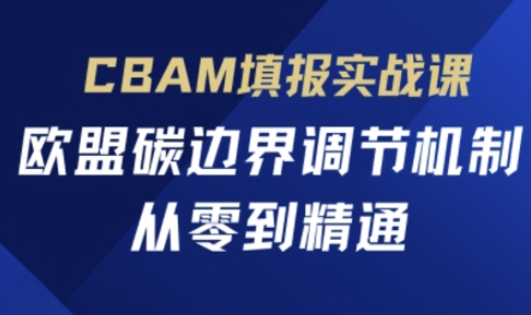 CBAM填报实战课，欧盟碳边界调节机制，从零到精通-云慧网创