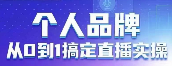 个人品牌：从0到1搞定直播实操，用直播为你的个人品牌赋能，六大实操板块，放大个人影响力-云慧网创