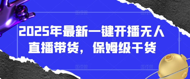 2025年最新一键开播无人直播带货，保姆级干货-云慧网创