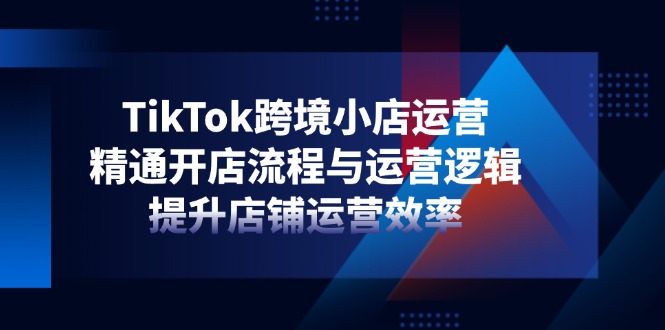 TikTok跨境小店运营，精通开店流程与运营逻辑，提升店铺运营效率-云慧网创