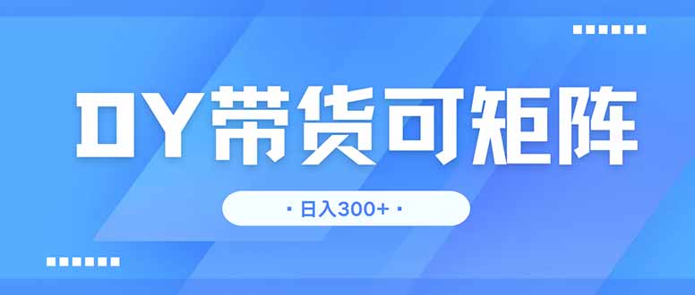 DY带货，日入300＋矩阵无上限-云慧网创