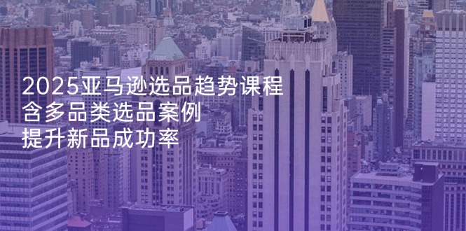 2025亚马逊选品趋势课程，含多品类选品案例，提升新品成功率-云慧网创