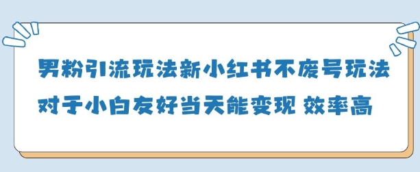 男粉引流玩法(新)，玩法友好做的好当天就能变现-云慧网创