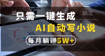 只需一键生成，AI自动写小说，实现躺着也能写作，每月收益过1w【揭秘】-云慧网创