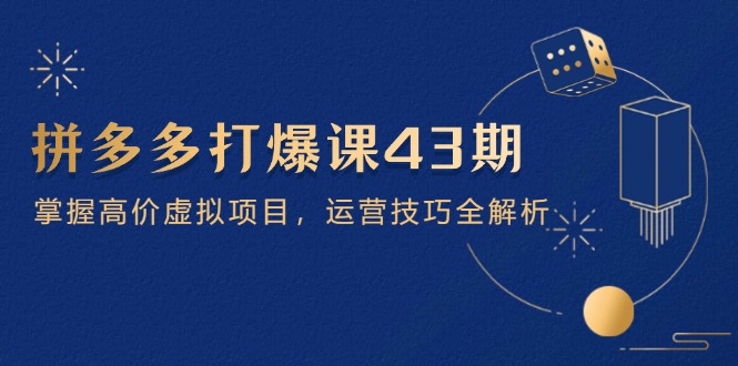 拼多多打爆课第 43 期，掌握高价虚拟项目，运营技巧全解析(15节-云慧网创