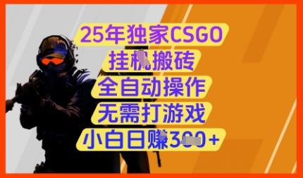 25年独家CSGO挂G搬砖，全自动操作，无需打游戏，小白日入3张+【揭秘】-云慧网创