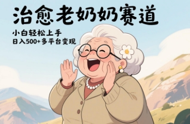 视频号治愈老奶奶赛道，小白轻松上手，日入多张，多平台变现-云慧网创