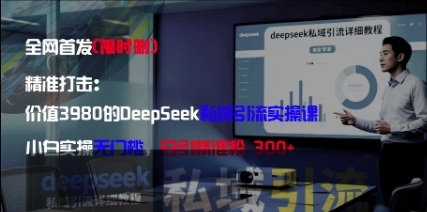精准打击：价值3980的DeepSeek私域引流实操课，小白实操无门槛，日引精准粉300+-云慧网创