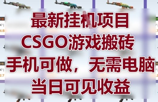 最新挂G项目，CSGO游戏搬砖，手机可做，无需电脑，当日见收益【揭秘】-云慧网创
