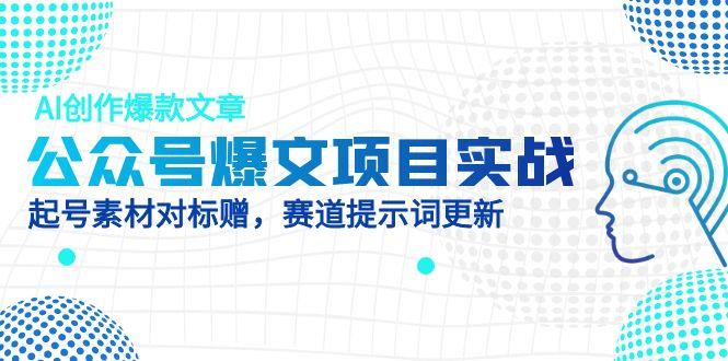 公众号爆文项目实战，AI创作爆款文章，起号素材对标赠(附赛道AI提示词-云慧网创