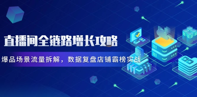 直播间全链路增长攻略，爆品场景流量拆解，数据复盘店铺霸榜实战-云慧网创