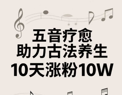 古法五音养生教程，五音疗愈的视频的制作方法，2-4小时就能学会，作者10天涨粉10W-云慧网创