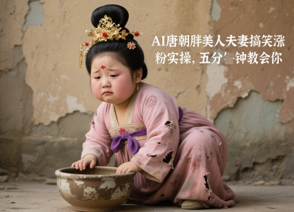 AI唐朝胖美人夫妻搞笑涨粉实操，五分钟教会你-云慧网创