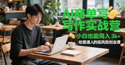 AI商单写作实战营，小白也能周入3k+，给普通人的低风险创业课-云慧网创