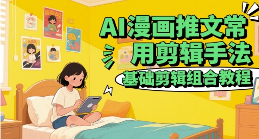 AI漫画推文常用剪辑手法，基础剪辑组合教程-云慧网创