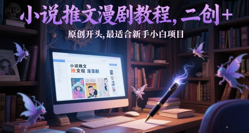 小说推文漫剧教程，二创+原创开头，最适合新手小白项目-云慧网创