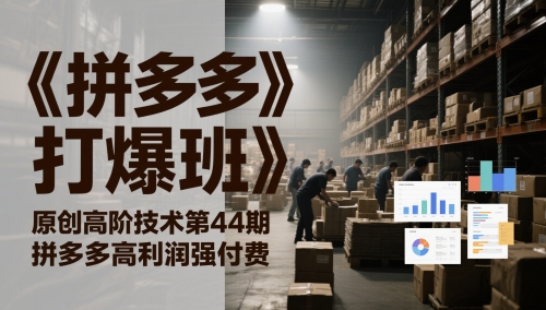 《拼多多打爆班》原创高阶技术第44期，拼多多高利润强付费-云慧网创