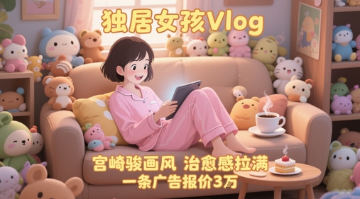 单个账号涨粉71W！用AI制作独居女孩Vlog，宫崎骏画风，治愈感拉满，一条广告报价3W-云慧网创