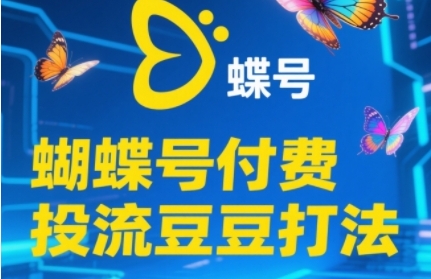 2025蝴蝶号付费投流豆豆打法，助新手快速掌握付费流量撬动自然流的核心玩法-云慧网创